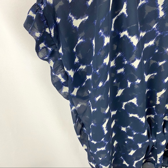 LC Lauren Conrad V Neck Blouse Blue Extra Large - Picture 6 of 14